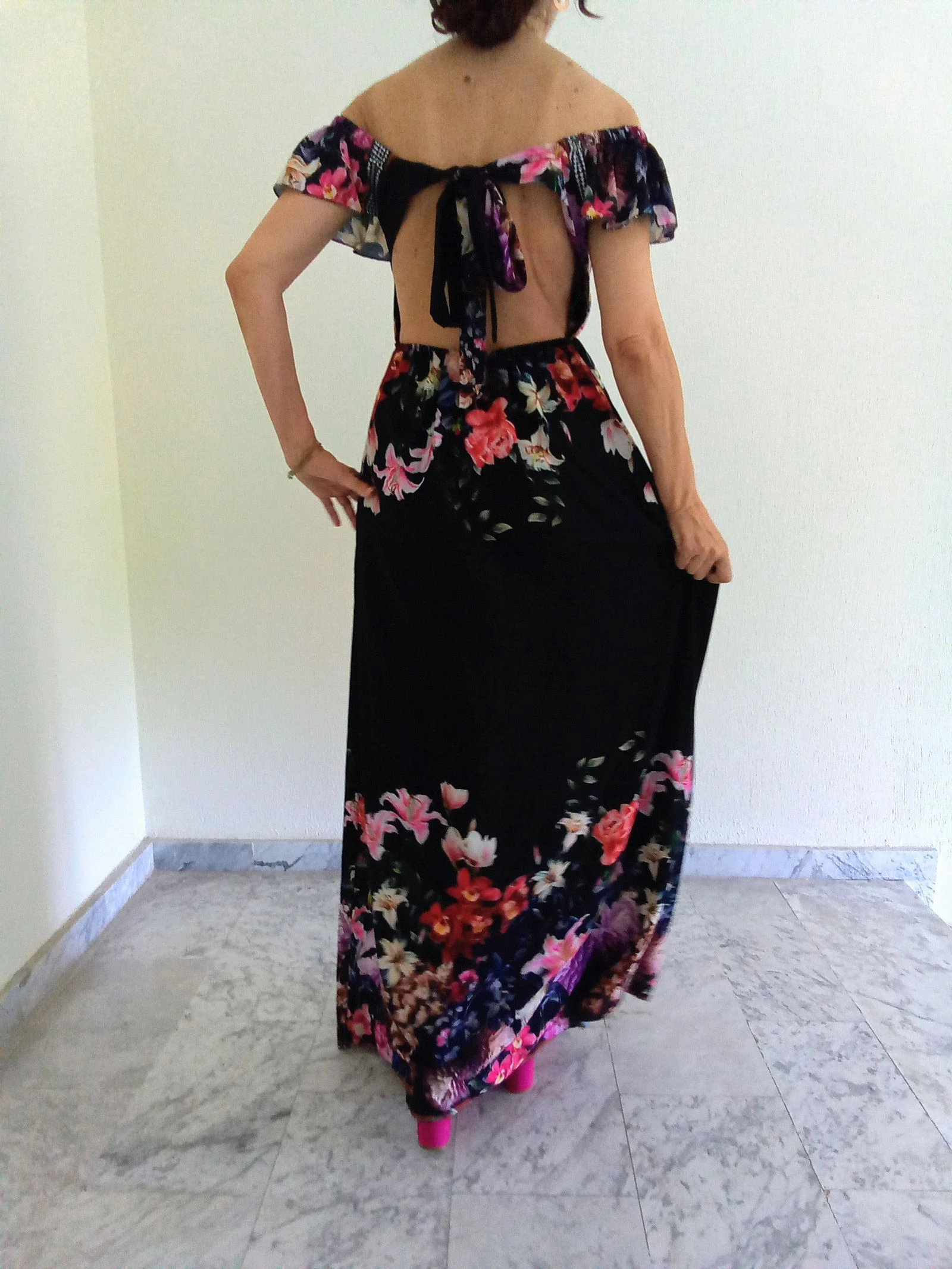Vestido largo bohemio estampado floral